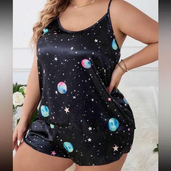 Plus size 16 satin galaxy 2 piece pj’s - Picture 5 of 5